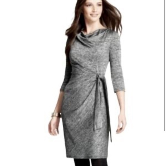 Ann Taylor Dresses & Skirts - Ann Taylor Elegant Gray Women's Faux Wrap Dress